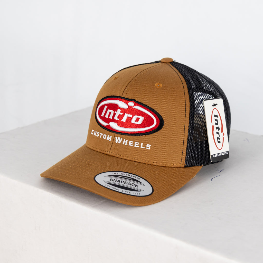Caramel/Black 5 Panel Retro YP Trucker (CURVED)