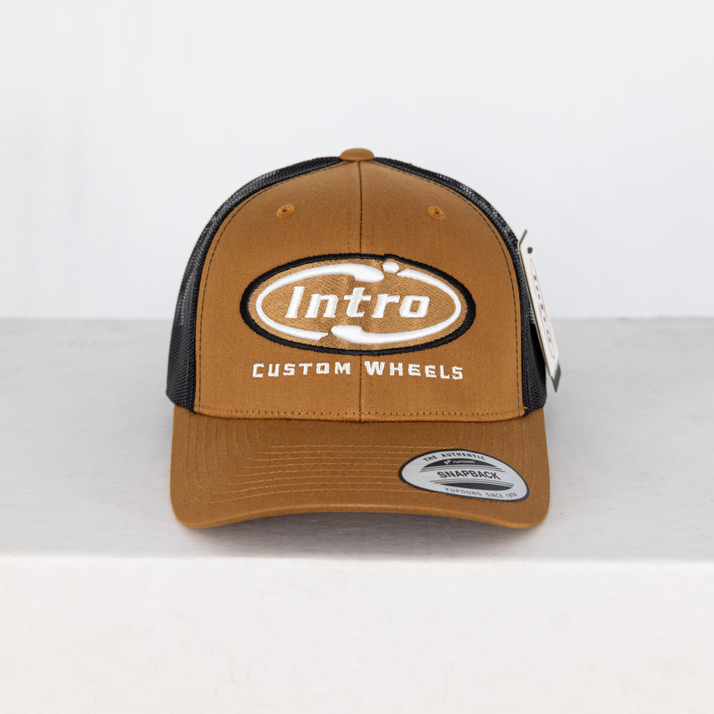 Caramel/Black 5 Panel Retro YP Trucker (CURVED)