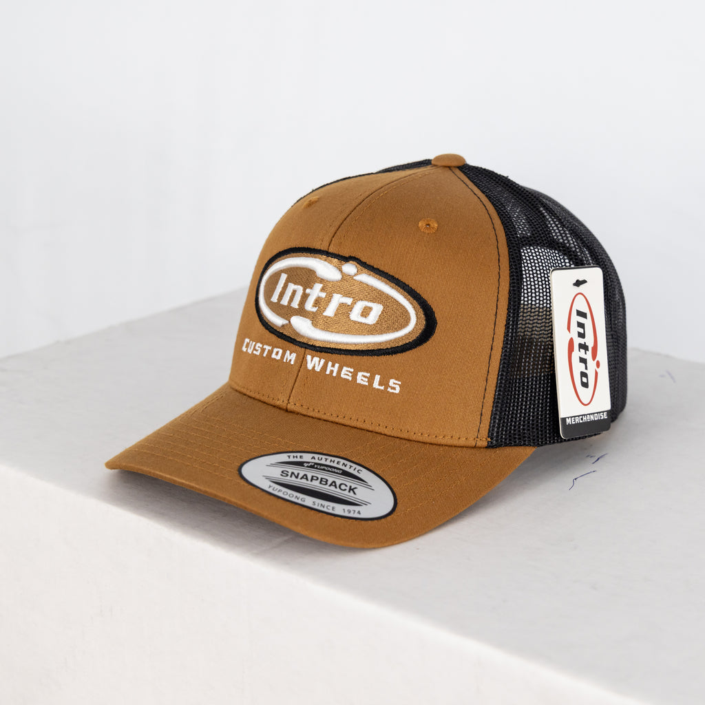 Caramel/Black 5 Panel Retro YP Trucker (CURVED)