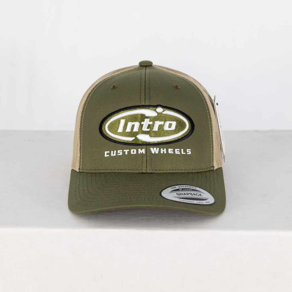 Moss/Khaki 5 Panel Retro YP Trucker (CURVED)