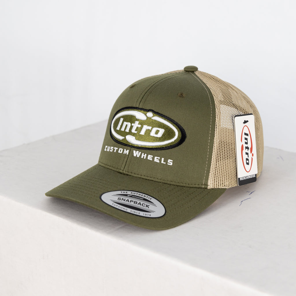 Moss/Khaki 5 Panel Retro YP Trucker (CURVED)