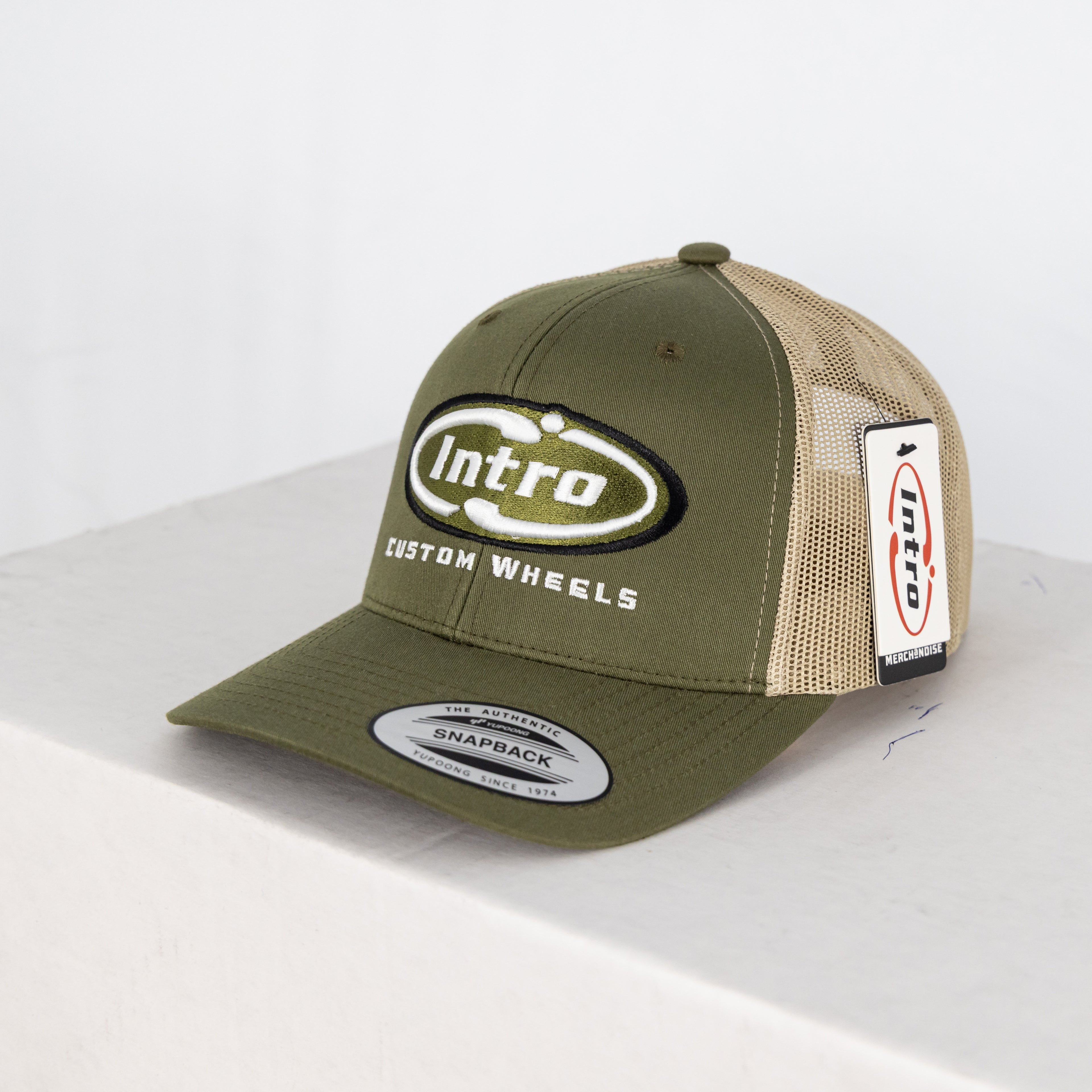Moss/Khaki 5 Panel Retro YP Trucker (CURVED)