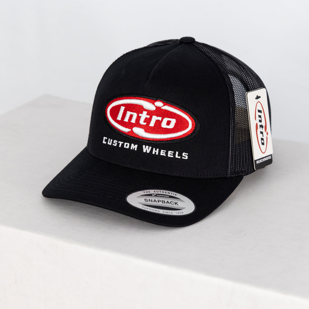 Black 5 Panel Retro YP Trucker (CURVED)