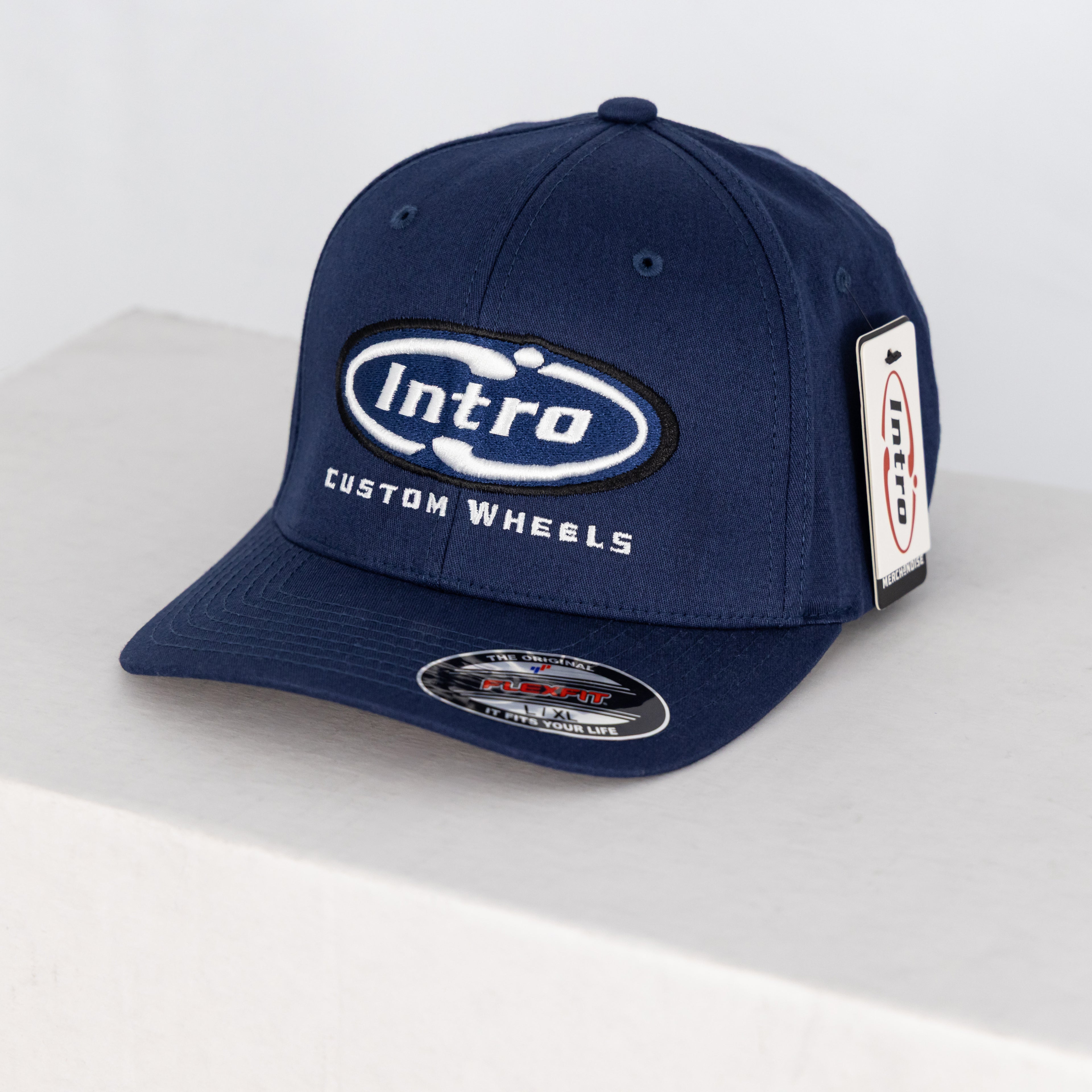 Navy V-flexfit® cotton twill cap