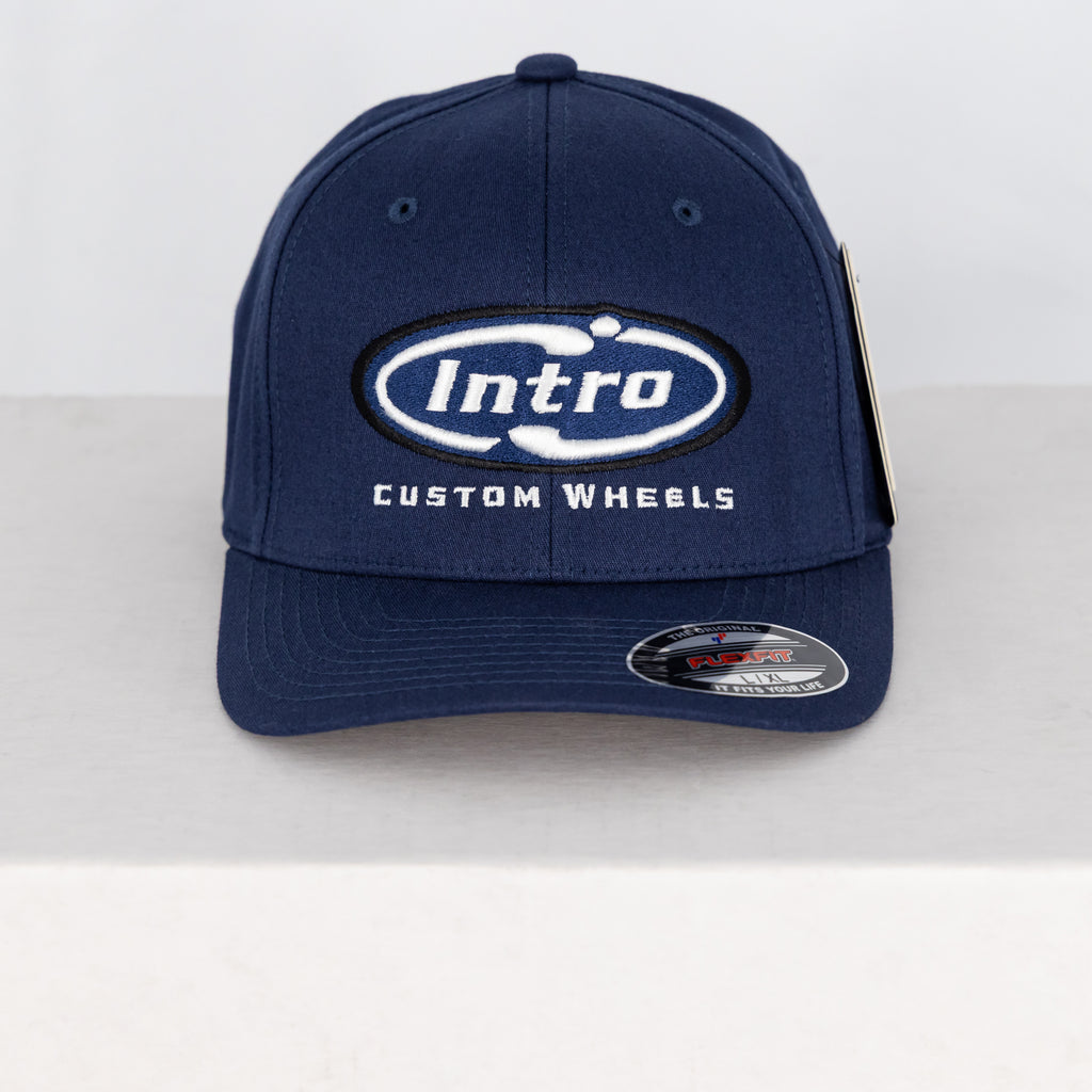 Navy V-flexfit® cotton twill cap