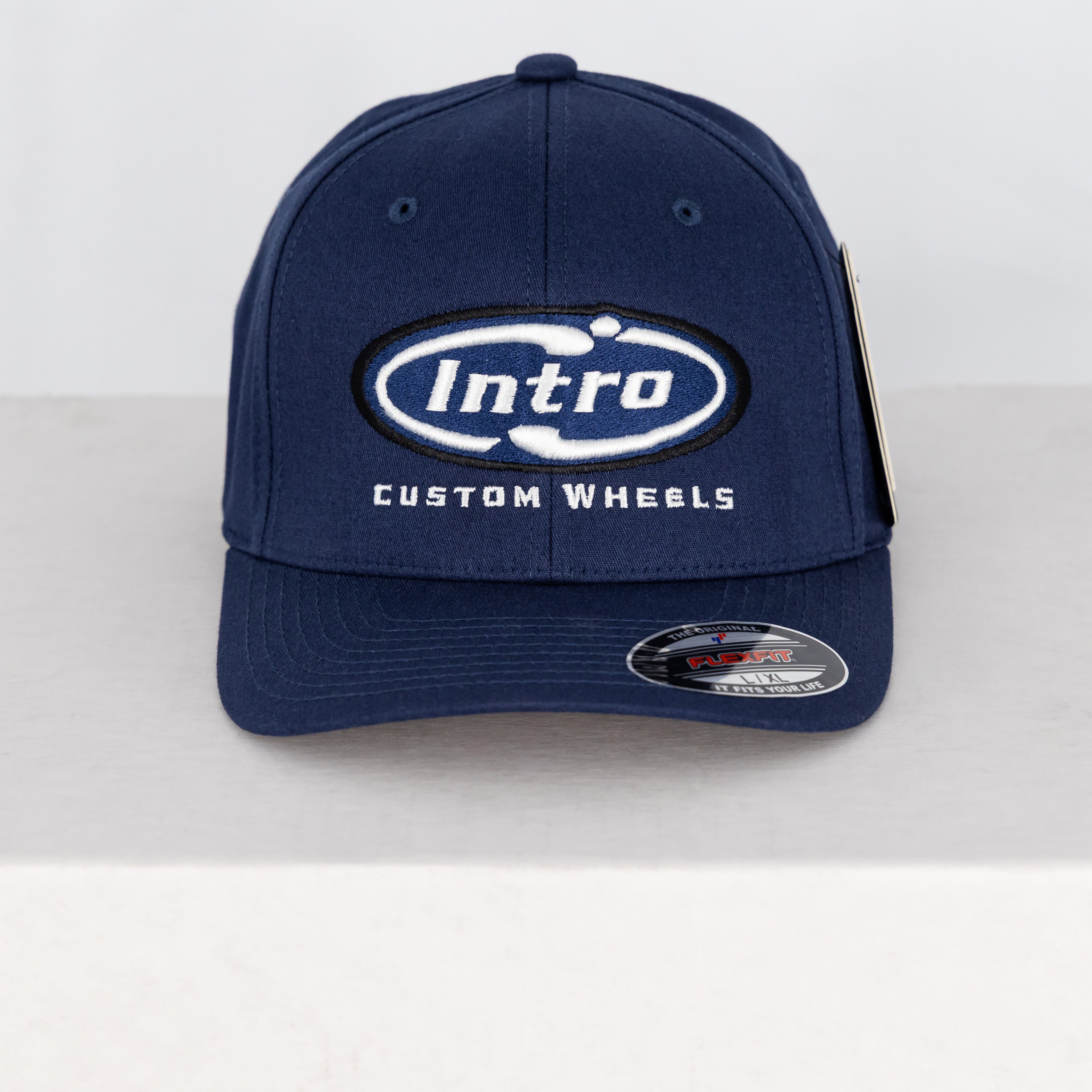 Navy V-flexfit® cotton twill cap