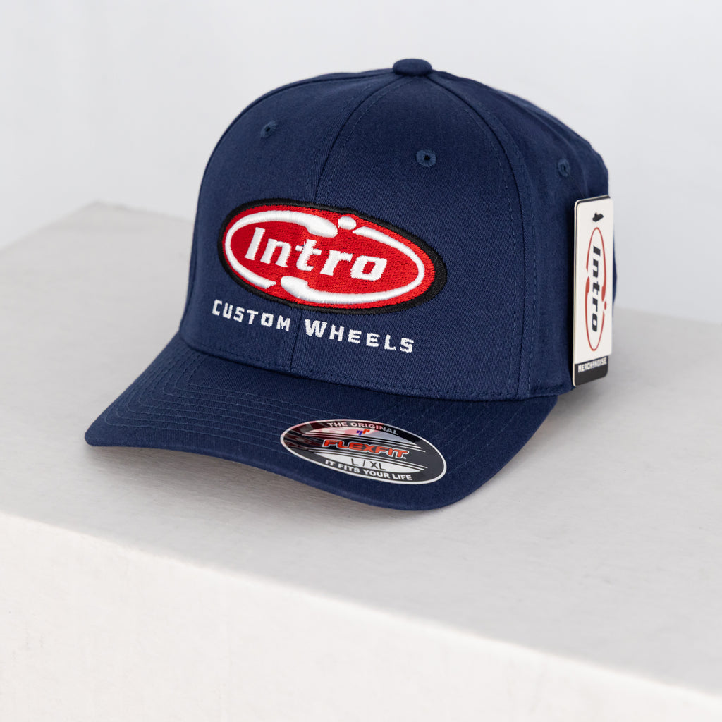Navy V-flexfit® cotton twill cap